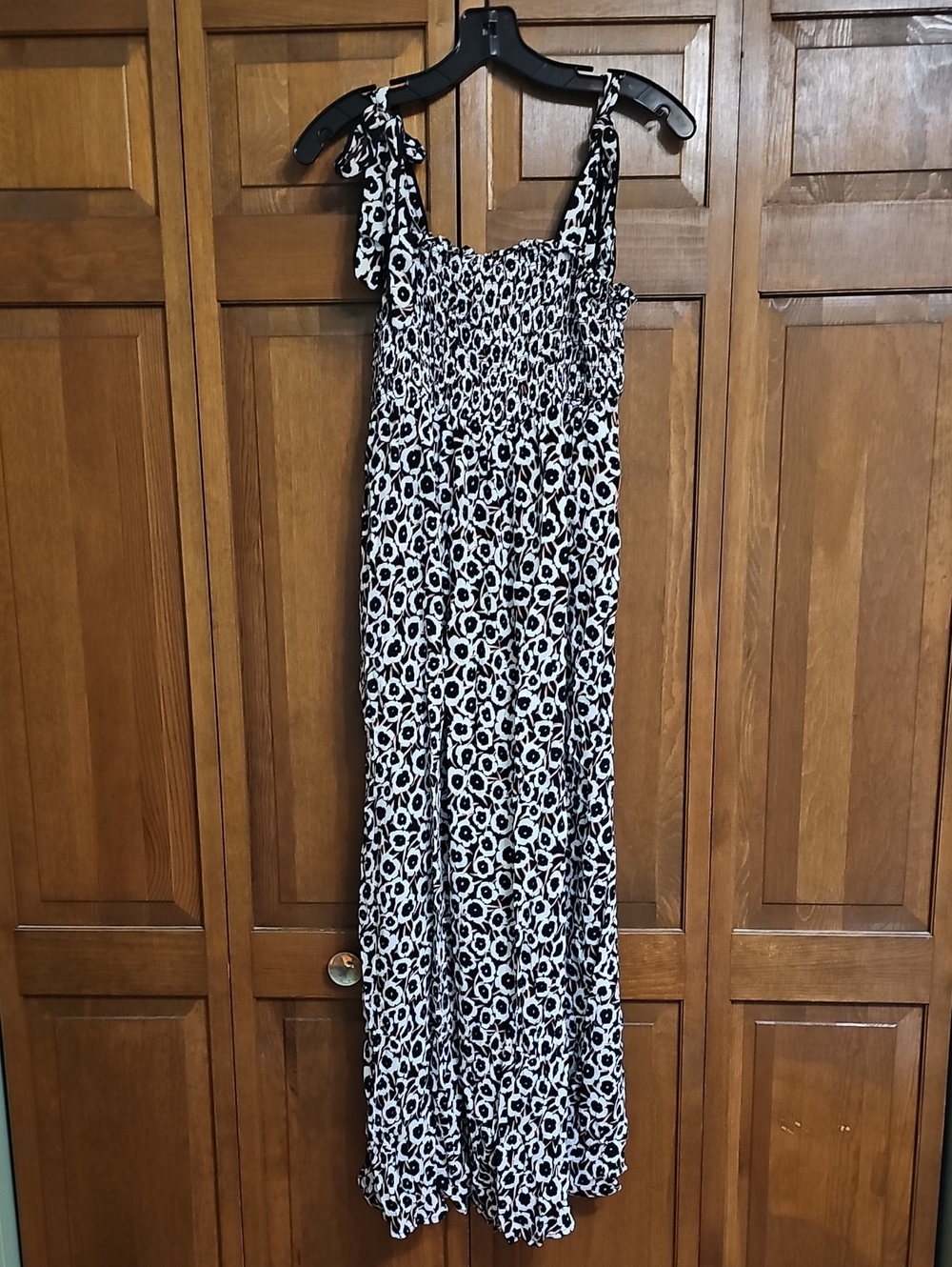 Diane Von Furstenberg Target Collab. Black and White Floral Tie-Strap Maxi Dress
